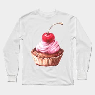 Fancy Pink Cupcake Long Sleeve T-Shirt